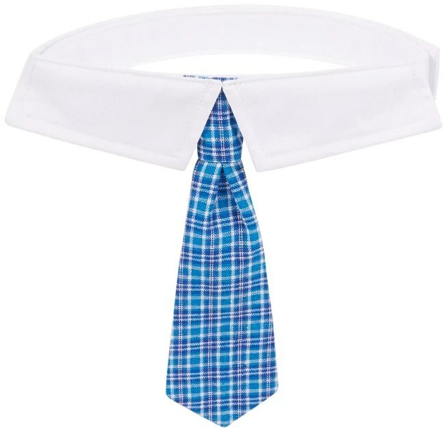 Frisco Plaid Dog & Cat Neck Tie, Blue Plaid 6 Frisco Plaid Dog & Cat Neck Tie, Blue Plaid - Image 4