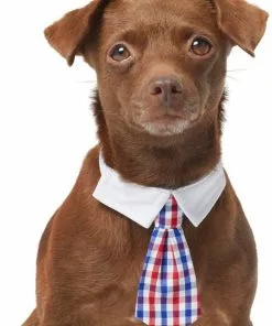 Frisco Plaid Dog & Cat Neck Tie, Red & Blue