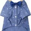 Frisco Anchor Print Chambray Dog & Cat Button Up Shirt -The Frisco Store 249104 MAIN. SY630 V1624619871