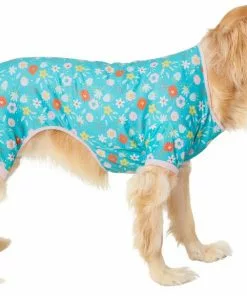 Frisco Teal Floral Dog & Cat Jersey PJs -The Frisco Store 249132 PT2. SY630 V1637674341