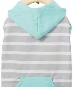 Frisco Striped Colorblock Dog & Cat Hoodie, Teal -The Frisco Store 249146 PT3. SY630 V1614374510