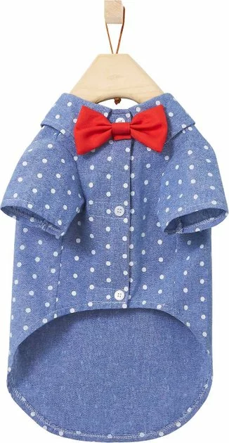 Frisco Polka Dot Chambray Dog & Cat Button Up Shirt 3 Frisco Polka Dot Chambray Dog & Cat Button Up Shirt