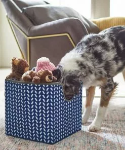 Frisco Square Collapsible Pet Toy Storage Bin, Navy Herringbone 11 Frisco Square Collapsible Pet Toy Storage Bin, Navy Herringbone -The Frisco Store 250566 PT3. SY630 V1615572181