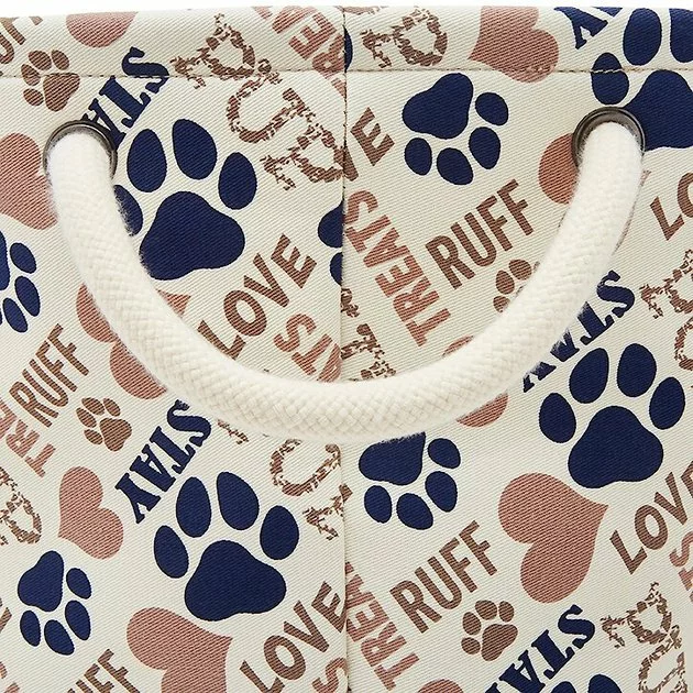 Frisco Round Collapsible Pet Toy Storage Bin, Tan Novelty Paws 4 Frisco Round Collapsible Pet Toy Storage Bin, Tan Novelty Paws - Image 2