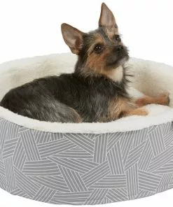 Frisco Hooded Zipper Cat & Dog Covered Bed, Gray Basket Weave -The Frisco Store 251236 PT4. SY630 V1615569102