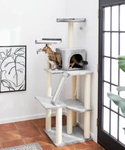 Frisco 68-in Faux Fur Cat Tree & Condo