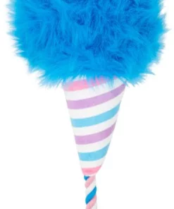 Frisco Baseball Cotton Candy Plush with Rope Squeaky Dog Toy
