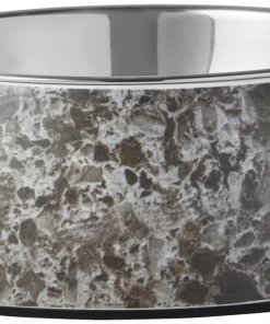 Frisco Black Marble Design Stainless Steel Dog & Cat Bowl