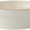 Frisco Gold Trim Melamine Dog & Cat Bowl, Cream