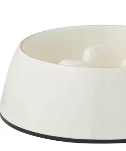 Frisco Melamine Slow Feed Dog & Cat Bowl with Gold Trim, Cream -The Frisco Store 253067 PT6. SY630 V1615311983 scaled