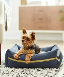 Frisco Faux Felt Reversible Modern Zipper Bolster Cat & Dog Bed