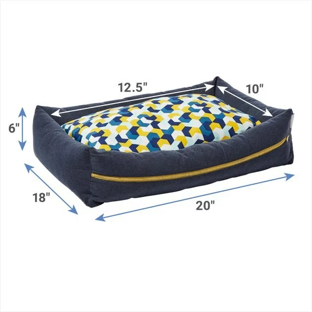 Frisco Faux Felt Reversible Modern Zipper Bolster Cat & Dog Bed 4 Frisco Faux Felt Reversible Modern Zipper Bolster Cat & Dog Bed - Image 2