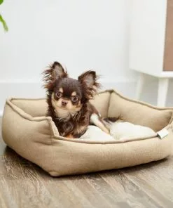 Frisco Faux Felt Flange Edge Bolster Cat & Dog Bed