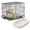 Frisco Fold & Carry Single Door Collapsible Wire Dog Crate & Frisco Quilted Dog Crate Mat, Ivory -The Frisco Store 255487 MAIN. SY630 V1604075080