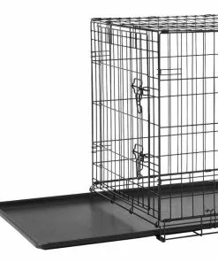 Frisco Fold & Carry Single Door Collapsible Wire Dog Crate, 36 inch & Frisco Quilted Dog Crate Mat, Ivory, 36-in -The Frisco Store 255495 PT1. SY630 V1603646515