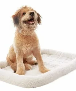 Frisco Fold & Carry Single Door Collapsible Wire Dog Crate, 36 inch & Frisco Quilted Dog Crate Mat, Ivory, 36-in -The Frisco Store 255495 PT4. SY630 V1603646497