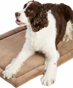 Frisco Heavy Duty Fold & Carry Double Door Collapsible Wire Dog Crate & Frisco Micro Terry Dog Crate Mat, Taupe -The Frisco Store 255535 PT4. SY630 V1604073130