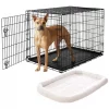 Frisco Heavy Duty Fold & Carry Single Door Collapsible Wire Dog Crate & Frisco Quilted Dog Crate Mat, Ivory -The Frisco Store 255555 MAIN. SY630 V1603545087