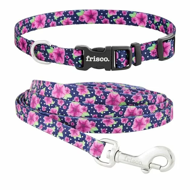 Frisco Midnight Floral Dog Leash & Frisco Midnight Floral Dog Collar 3 Frisco Midnight Floral Dog Leash & Frisco Midnight Floral Dog Collar