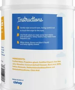 Frisco||Vet's Best Frisco Moisturizing Tear Stain Wipes with Organic Aloe for Dogs & Cats & Vet's Best Waterless Cat Bath, 4-oz bottle -The Frisco Store 255583 PT2. SY630 V1604072519
