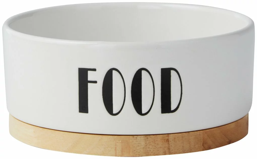 Frisco Ceramic Food Dog & Cat Bowl with Wood Base 3 Frisco Ceramic Food Dog & Cat Bowl with Wood Base
