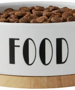 Frisco Ceramic Food Dog & Cat Bowl with Wood Base 12 Frisco Ceramic Food Dog & Cat Bowl with Wood Base -The Frisco Store 256042 PT4. SY630 V1615317411