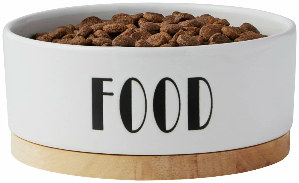 Frisco Ceramic Food Dog & Cat Bowl with Wood Base 6 Frisco Ceramic Food Dog & Cat Bowl with Wood Base - Image 4