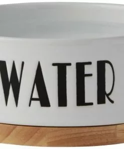 Frisco Ceramic Water Dog & Cat Bowl with Wood Base 10 Frisco Ceramic Water Dog & Cat Bowl with Wood Base -The Frisco Store 256046 PT4. SY630 V1615317681