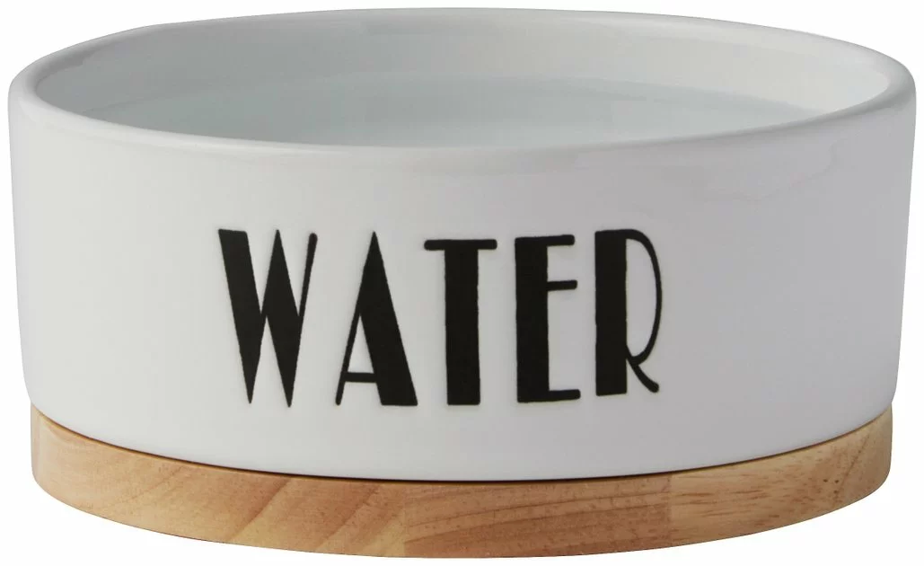 Frisco Ceramic Water Dog & Cat Bowl with Wood Base 6 Frisco Ceramic Water Dog & Cat Bowl with Wood Base - Image 4