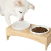Frisco Ceramic Dog & Cat Double Diner with Elevated Wood Stand, 1.87 Cups -The Frisco Store 256052 MAIN. SY630 V1616074701