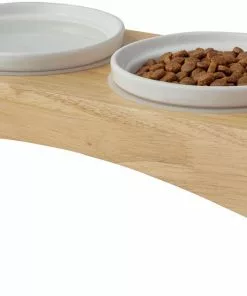 Frisco Ceramic Dog & Cat Double Diner with Elevated Wood Stand, 1.87 Cups -The Frisco Store 256052 PT4. SY630 V1615311799