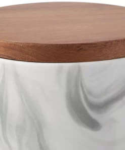 Frisco Ceramic Marble Print Treat Jar with Wood Lid 8 Frisco Ceramic Marble Print Treat Jar with Wood Lid -The Frisco Store 256054 PT2. SY630 V1615312313