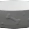 Frisco Bones Non-skid Ceramic Dog & Cat Bowl, Gray -The Frisco Store 256063 MAIN. SY630 V1616508740