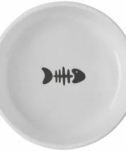 Frisco Round Meow Non-skid Ceramic Cat Bowl with Wood Base, 1.25 cups -The Frisco Store 256078 PT4. SY630 V1615312284