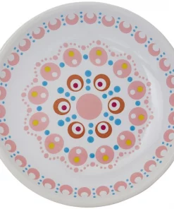 Frisco Kaleidoscope Pattern Non-skid Ceramic Cat Dish, Pink, 0.62 Cup