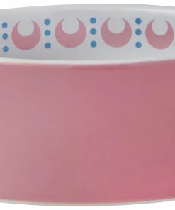 Frisco Kaleidoscope Pattern Non-skid Ceramic Cat Dish, Pink, 1.62 Cup