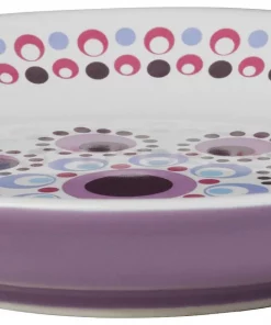 Frisco Kaleidoscope Pattern Non-skid Ceramic Cat Dish, Purple, 0.62 Cup