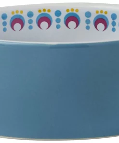 Frisco Kaleidoscope Pattern Non-skid Ceramic Cat Dish, Blue, 1.62 Cups