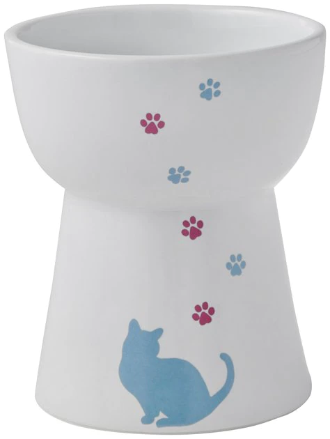 Frisco Cat Print Non-skid Elevated Ceramic Cat Bowl, Tall 3 Frisco Cat Print Non-skid Elevated Ceramic Cat Bowl, Tall