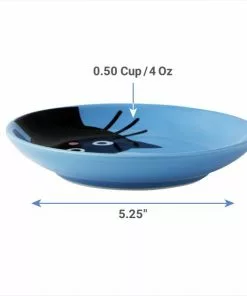Frisco Cat Face Non-skid Ceramic Cat Dish, Blue, 0.50 Cup -The Frisco Store 256101 PT2. SY630 V1616697188