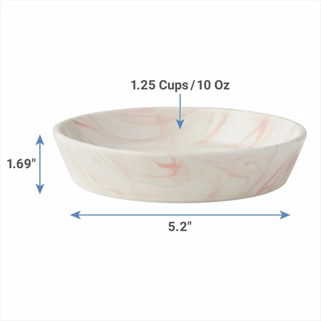 Frisco Marble Design Non-skid Ceramic Cat Bowl, 1.25 Cups 5 Frisco Marble Design Non-skid Ceramic Cat Bowl, 1.25 Cups - Image 3