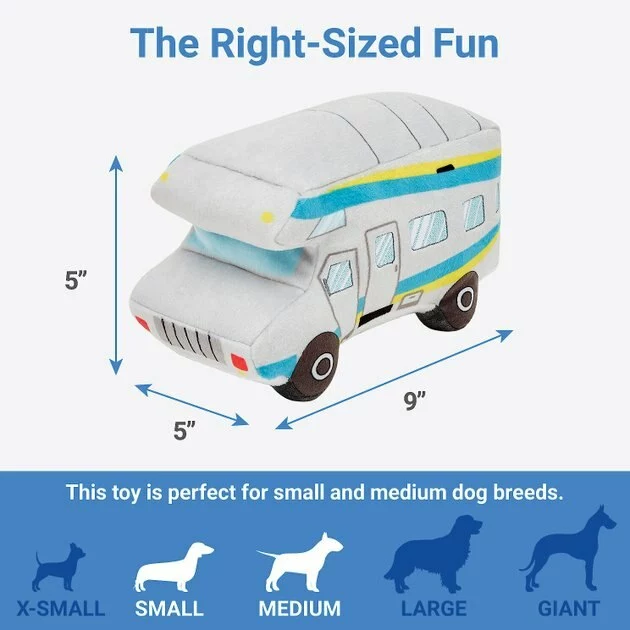 Frisco Road Trip Camper Van Plush Squeaky Dog Toy 4 Frisco Road Trip Camper Van Plush Squeaky Dog Toy - Image 2