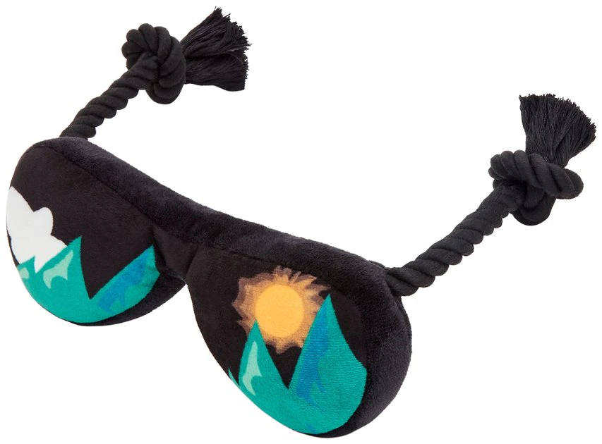Frisco Road Trip Aviator Sunglasses Plush with Rope Squeaky Dog Toy 3 Frisco Road Trip Aviator Sunglasses Plush with Rope Squeaky Dog Toy
