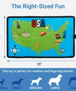 Frisco Road Trip Foldable Map Flat Plush Squeaky Dog Toy -The Frisco Store 261998 PT1. SY630 V1622563942