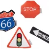 Frisco Road Trip Traffic Signs Plush Squeaky Dog Toy, 4 count