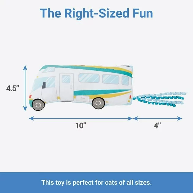 Frisco Road Trip Cruiser Van Plush Kicker Cat Toy with Catnip 4 Frisco Road Trip Cruiser Van Plush Kicker Cat Toy with Catnip - Image 2