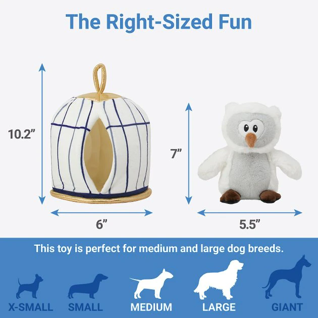 Frisco Magic Owl & Cage 2-in-1 Plush Squeaky Dog Toy 4 Frisco Magic Owl & Cage 2-in-1 Plush Squeaky Dog Toy - Image 2