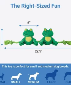 Frisco Magic Frog Plush with Rope Squeaky Dog Toy -The Frisco Store 265606 PT1. SY630 V1623352127