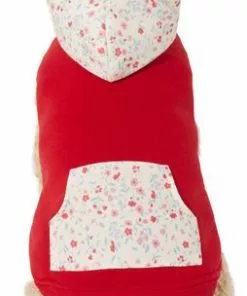 Frisco Floral Accent Dog & Cat Hoodie, Red -The Frisco Store 268042 PT2. SY630 V1637683621