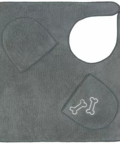 Frisco Embroidered Pawprint Microfiber Dog Bath Cape Towel